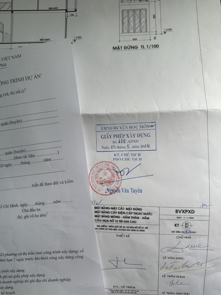 Quy trình xin giấy phép xây dựng tại xã Bà Điểm